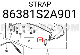 Honda 86381S2A901 STRAP