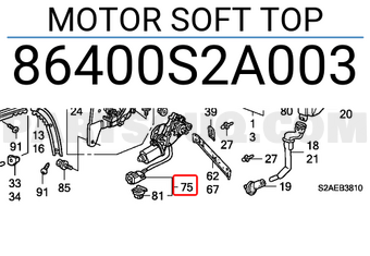 Honda 86400S2A003 MOTOR SOFT TOP
