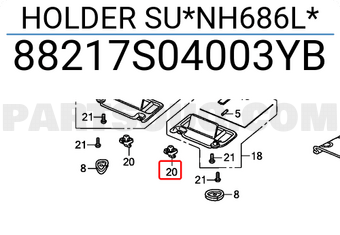 Honda 88217S04003YB HOLDER SU*NH686L*