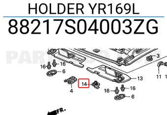 Honda 88217S04003ZG HOLDER YR169L