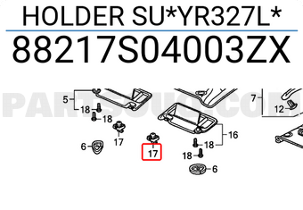 Honda 88217S04003ZX HOLDER SU*YR327L*