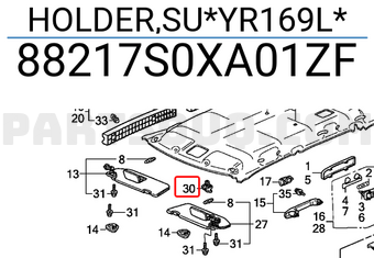 Honda 88217S0XA01ZF HOLDER,SU*YR169L*