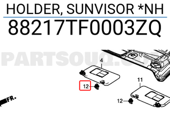 Honda 88217TF0003ZQ HOLDER, SUNVISOR *NH