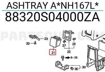 Honda 88320S04000ZA ASHTRAY A*NH167L*
