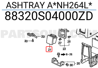 Honda 88320S04000ZD ASHTRAY A*NH264L*