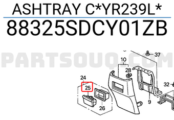 Honda 88325SDCY01ZB ASHTRAY C*YR239L*