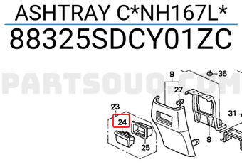 Honda 88325SDCY01ZC ASHTRAY C*NH167L*