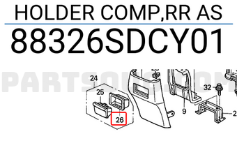 Honda 88326SDCY01 HOLDER COMP,RR AS