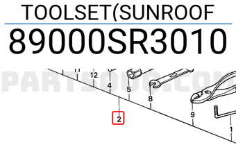 Honda 89000SR3010 TOOLSET(SUNROOF