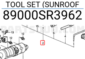 Honda 89000SR3962 TOOL SET (SUNROOF