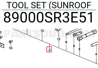 Honda 89000SR3E51 TOOL SET (SUNROOF