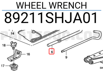 Honda 89211SHJA01 WHEEL WRENCH