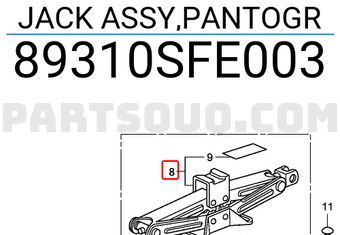 Honda 89310SFE003 JACK ASSY,PANTOGR