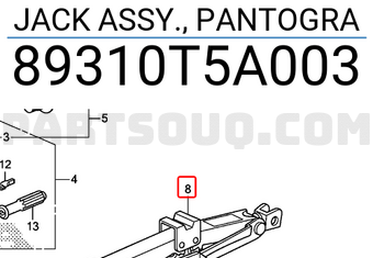 Honda 89310T5A003 JACK ASSY., PANTOGRA