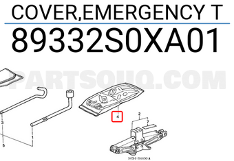 Honda 89332S0XA01 COVER,EMERGENCY T