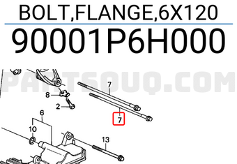Honda 90001P6H000 BOLT,FLANGE,6X120