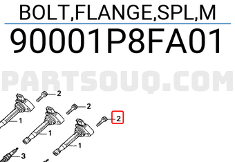 Honda 90001P8FA01 BOLT,FLANGE,SPL,M