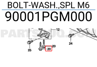 Honda 90001PGM000 BOLT-WASH.,SPL M6