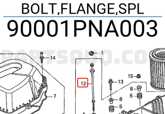 Honda 90001PNA003 BOLT,FLANGE,SPL