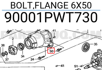 Honda 90001PWT730 BOLT,FLANGE 6X50