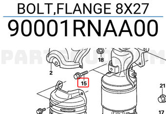 Honda 90001RNAA00 BOLT,FLANGE 8X27