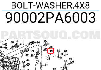 Honda 90002PA6003 BOLT-WASHER,4X8