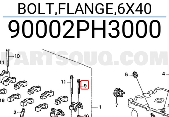 Honda 90002PH3000 BOLT,FLANGE,6X40