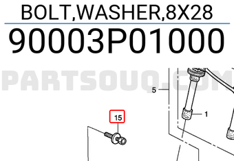 Honda 90003P01000 BOLT,WASHER,8X28