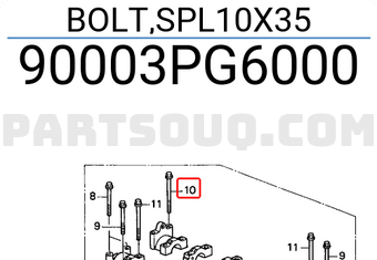 Honda 90003PG6000 BOLT,SPL10X35