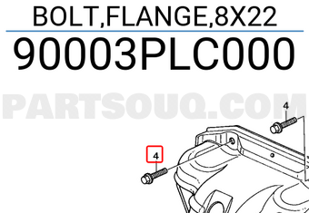 Honda 90003PLC000 BOLT,FLANGE,8X22