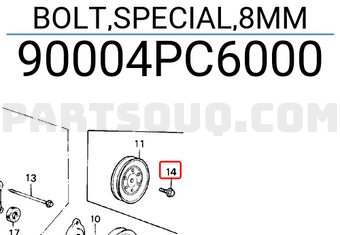 Honda 90004PC6000 BOLT,SPECIAL,8MM