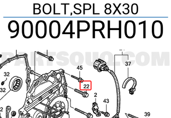 Honda 90004PRH010 BOLT,SPL 8X30