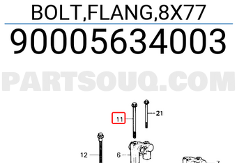 Honda 90005634003 BOLT,FLANG,8X77