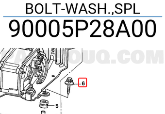 Honda 90005P28A00 BOLT-WASH.,SPL