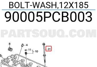 Honda 90005PCB003 BOLT-WASH,12X185