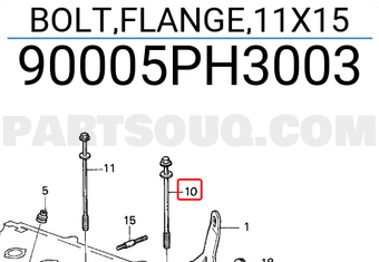 Honda 90005PH3003 BOLT,FLANGE,11X15