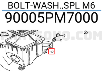 Honda 90005PM7000 BOLT-WASH.,SPL M6