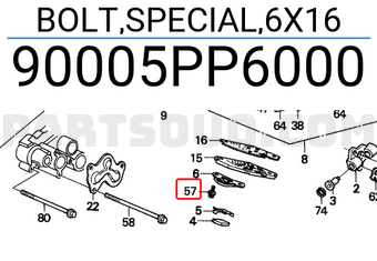 Honda 90005PP6000 BOLT,SPECIAL,6X16