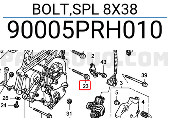 Honda 90005PRH010 BOLT,SPL 8X38