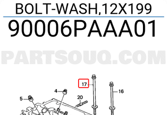 Honda 90006PAAA01 BOLT-WASH,12X199