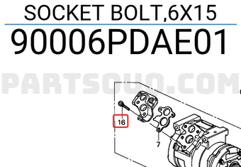 Honda 90006PDAE01 SOCKET BOLT,6X15