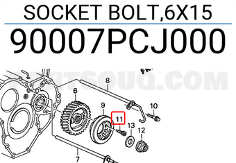 Honda 90007PCJ000 SOCKET BOLT,6X15