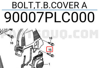 Honda 90007PLC000 BOLT,T.B.COVER A