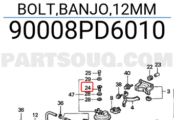 Honda 90008PD6010 BOLT,BANJO,12MM