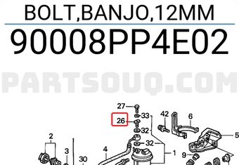 Honda 90008PP4E02 BOLT,BANJO,12MM