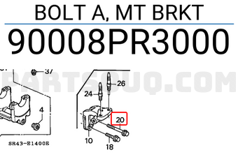 Honda 90008PR3000 BOLT A, MT BRKT