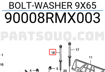 Honda 90008RMX003 BOLT-WASHER 9X65