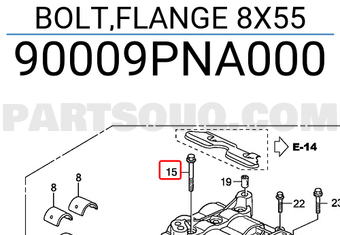 Honda 90009PNA000 BOLT,FLANGE 8X55