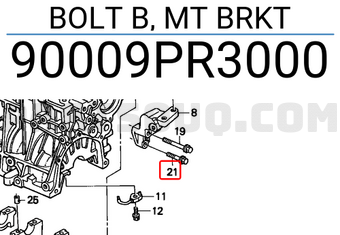 Honda 90009PR3000 BOLT B, MT BRKT