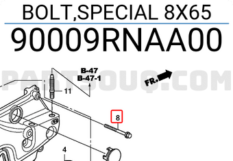 Honda 90009RNAA00 BOLT,SPECIAL 8X65